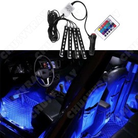 CHUSYYRAY 4X 36 LED Car RGB Interior Decor Neon Atmosphere Light Strip Music Control Color