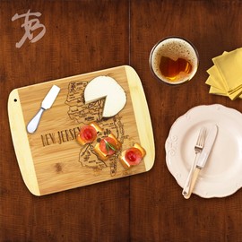 Totally Bamboo A Slice of Life New Jersey State Serving and Cutting Board, 11" x 8.75"