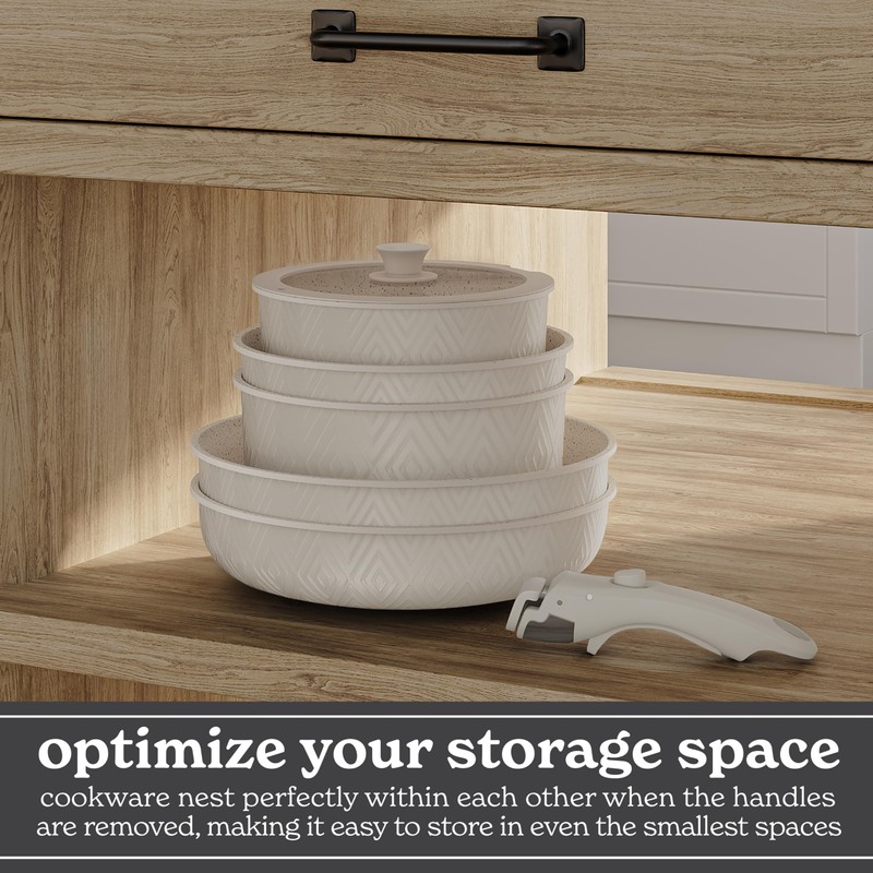 Country Kitchen Cookware Set with Removable Handle, Oven & RV