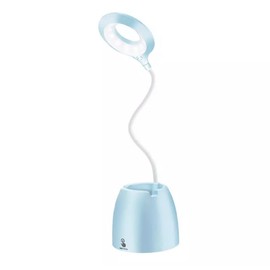 Bel Air Home - LED Desk Lamp with Bluetooth Speaker, 5 W, 6500 K, Touch Screen, Pen Holder and Smartphone Slot (Blue)
