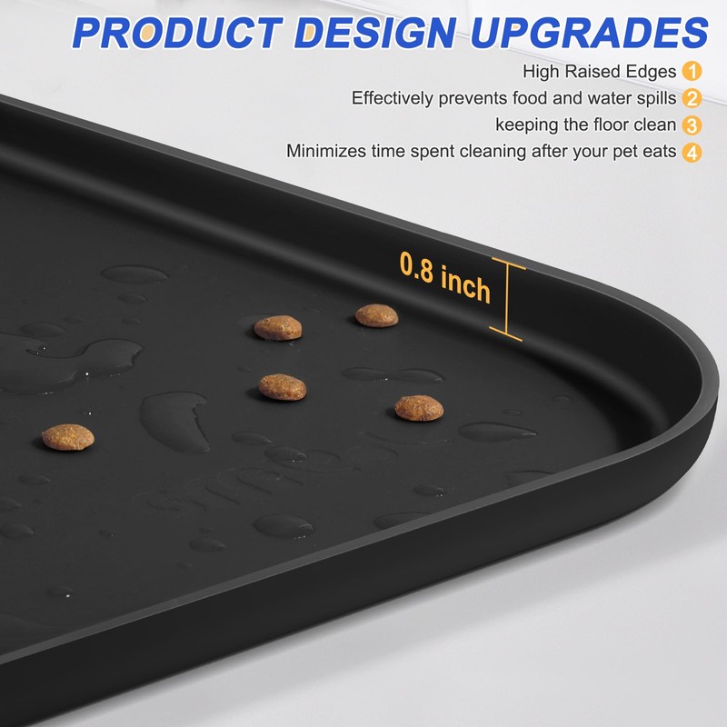 SMILOOL Silicone Pet Feeding Mat with Raised Edge, Dog Cat