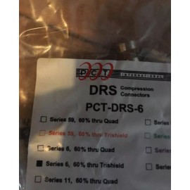 PCT-TRS-6LMG Universal RG-6 ALL BRASS WEATHER SEAL Coaxial Compression Connector