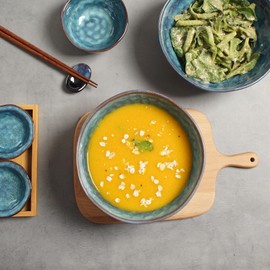 STE-CER 60 oz Large Ceramic Soup Bowl,8.2 Inch Stoneware Serving Bowl for Salad,Pasta,Fruit,Popcorn,Kitchen Bowls Set of 2,Starry Blue