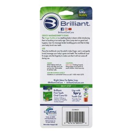 Brilliant Baby Finger Toothbrush w/Case, Age 3 Months Old and Up, Silicone Gum Massager Teether Brush for Babies and Toddlers, Blue