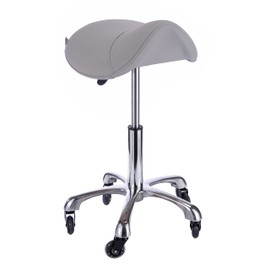 Adjustable Backless Rolling Saddle Stool Salon Chair - Heavy-Duty Pneumatic Beauty Tattoo Spa Clinic Seat - Office Massage Salons 360° Wheels Better Posture Stools - Spa Numa 1010A (Silver)