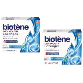 Biotene Dry Mouth Lozenges, Refreshing Mint Flavor, Freshens Breath, Sugar-Free, Great for On-the-Go Relief, 27 Count (Pack of 2)
