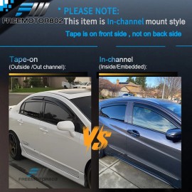 Fits 20-25 Benz W167 GLE Class SUV In-Channel Window Visors Vent Rain Guards PC