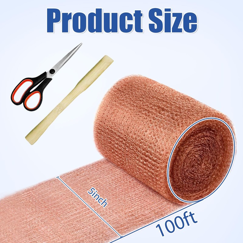 Pure Copper Mesh - 5" x 100 Feet, Double Layer