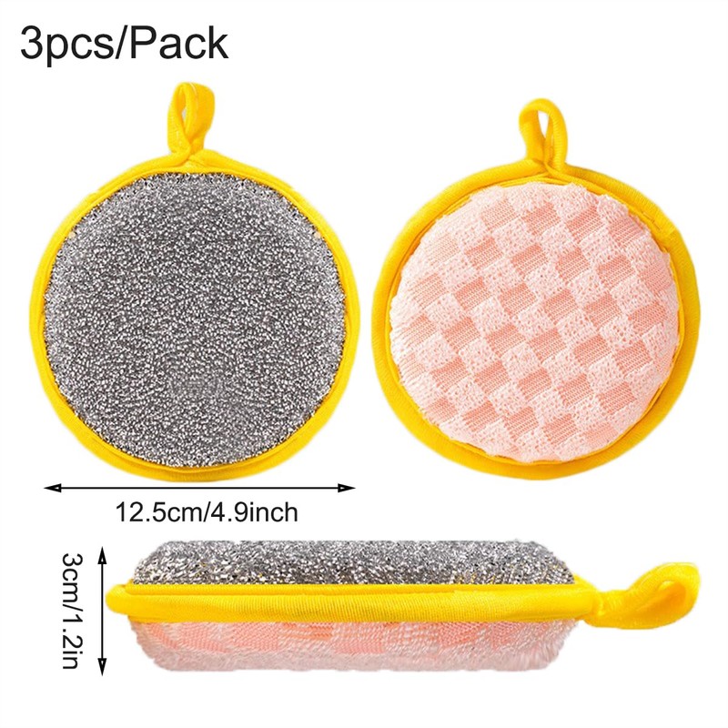 3Pcs Kitchen Dish Sponge Dish Scrubber Scrub Sponges, Non-Scratch Cleaning