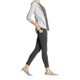 No nonsense Women’s Leggings with Pockets, High Waisted Soft Cotton Leggings, Charcoal Heather, 1X