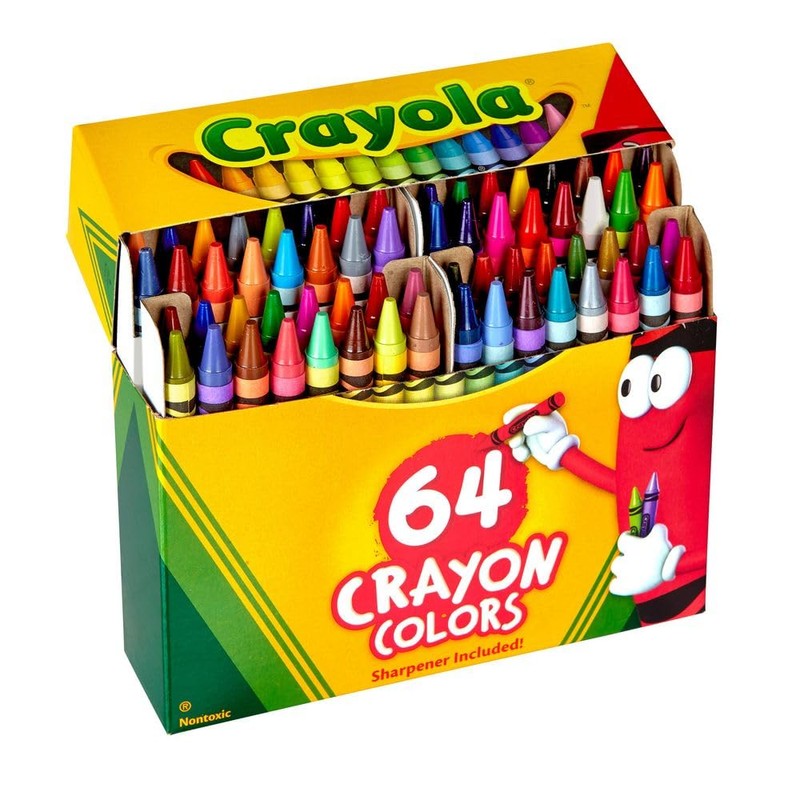 Crayola Crayons, Regular Size, 64 Count with Sharpener
