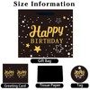 Black Birthday Bag with Tissue Paper and Greeting Card, 13'x10.2'x4.9',