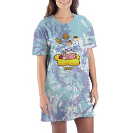 Kirby Dreaming of Food Womens Tie Dye Nightshirt