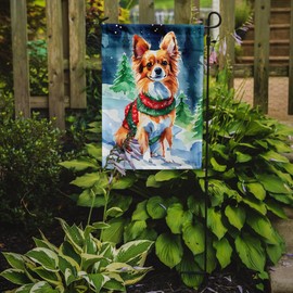 Caroline's Treasures DAC3553GF Papillon Christmas Garden Flag Mailbox Flag Decorative Yard Flag Banner Outside Patio Artwork Yard Flower Beds, Garden Size, Multicolor