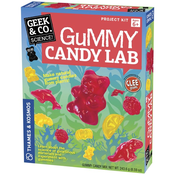 Thames & Kosmos Gummy Candy Lab - Bears, Fruit, Dolphins & Dinosaurs! Sweet Science STEM Experiment Kit, Make Your Own Gummy Candies in Cool Shapes & Colors | Learn Chemistry | New & Improved Formula