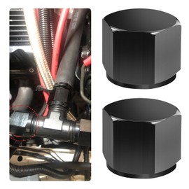 2PCS 8AN Cap Female Flare Cap with Internal Sealing O-Ring,Aluminum Alloy Swivel Female Caps for Blocking Off Fuel Hose Fitting,Universal Hexagonal Head Hose Port Fitting Car Accessories (8AN)