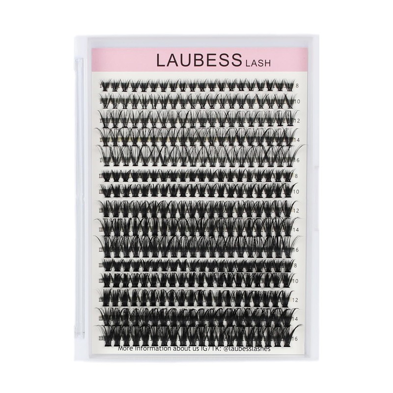 Individual Lashes 300 Pcs LAUBESS Lash Clusters Individual Eyelash Clusters