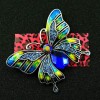 Unbranded Beautiful Charming JEWEL Blue BUTTERFLY Rhinestone Enamel Retro Brooch