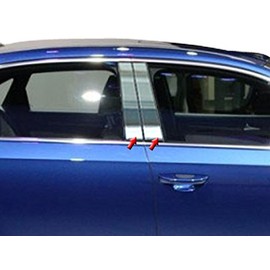 707Motoring Stainless Polished Chrome Pillar Post Trim 4PC, Compatible with Volkswagen Passat 2012-2019 (4-Door, Sedan)