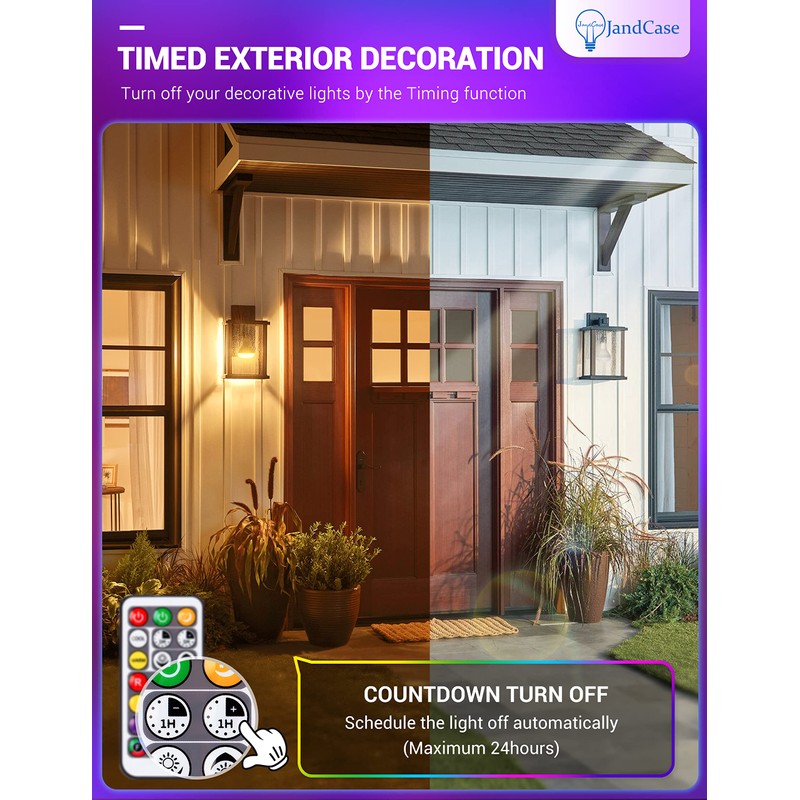 JandCase BR30 Color Changing Light Bulb, RGB+Warm+Cool White LED Flood