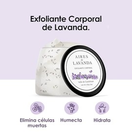 Exfoliante Corporal Aires de Lavanda 450 g – Remueve Células Muertas y Suaviza la Piel – Hidratación con Aroma Relajante de Lavanda – Ideal para Rutina de Skincare y Cuidado Personal