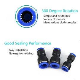 Metaland Reducer Push to Connect Fitting, 3/8" to 5/16" Tube OD, Reducing Pneumatic Quick Connector Coupler (Pack of 10)