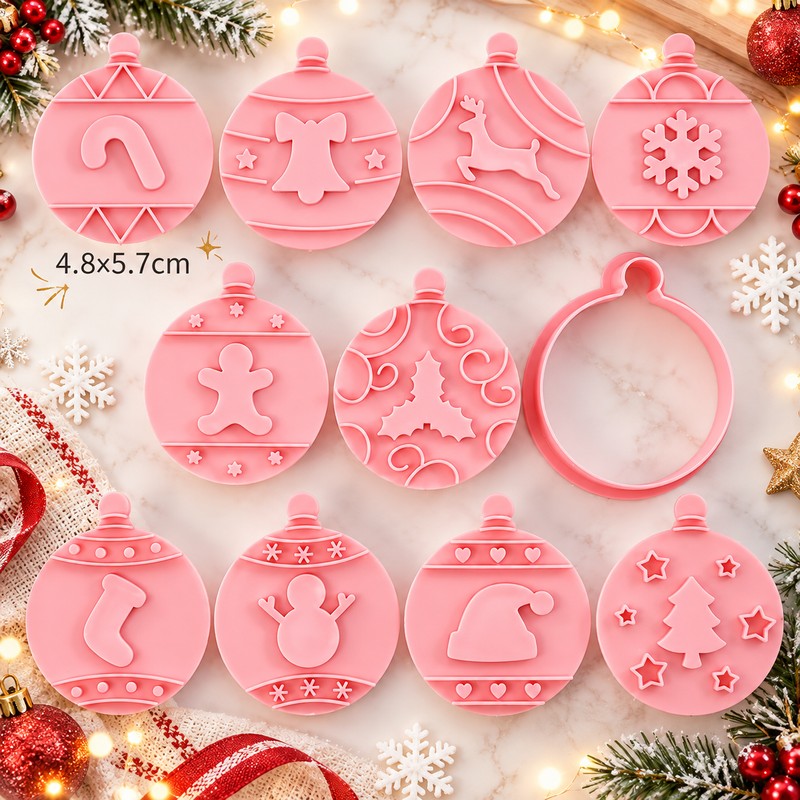 Christmas Cookie Mold Set for Holiday Baking – 10 Festive