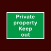 Private Property Keep Out Plastic Sign - Warning, Farm, Dogs,