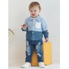 NZRVAWS Baby Boy Clothes Toddler Clothing Blue Block Pocket Shirt