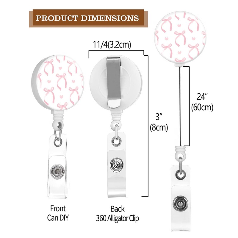 IAMRAVER 2 Pack Retractable Badge Holders Cute Badge Reel Badge