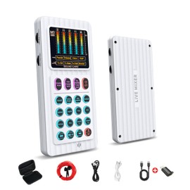 HICALL M01 Mixing Console Sound Card – 4-Voice Changer with AI Noise Reduction, 6 Custom Sound Pads, 600mAh Battery, for Streaming, Gaming, Podcasting