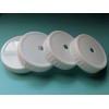 White Ribbed Mason Jar Lids w/ Straw Hole Set of