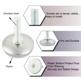 SZETOSY GOODCHANCEUK 24pcs M6x15mm White Stainless Steel Screw On Furniture Feet