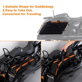 FVMOTO Motorcycle Saddlebag Liner Bag, Hard Saddle Bag Organizer, Insert Single-side Travel Luggage Compatible with Harley Touring Street Glide Road King Road Glide Electra Glide, 1 Bag Only, Black