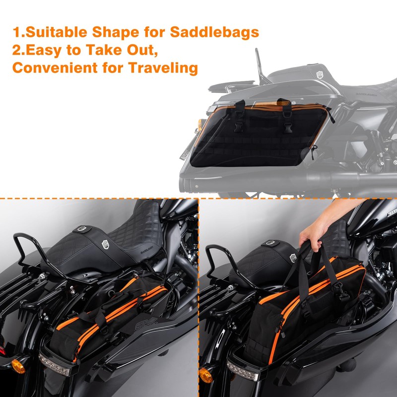 FVMOTO Motorcycle Saddlebag Liner Bag, Hard Saddle Bag Organizer, Insert