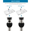 Hibbent 2 Pack Metal Bathroom Sink Drain with Overflow, Push