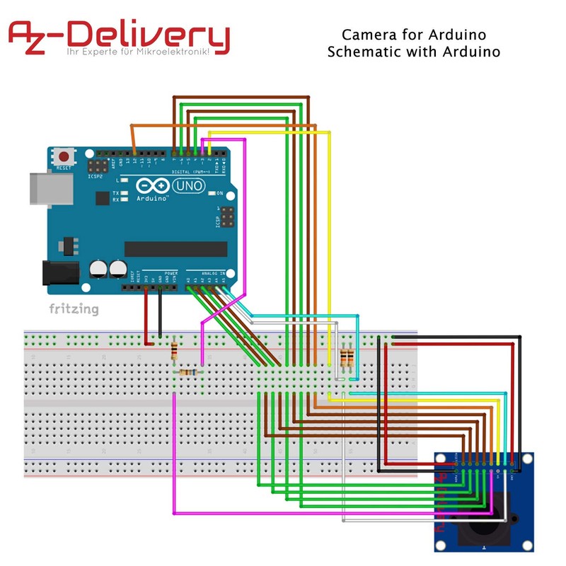 AZDelivery ⭐⭐⭐⭐⭐ Camera for Arduino OV7670 300KP VGA Camera