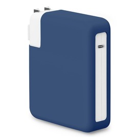 LCMOCICO Funda protectora de silicona suave de 140 W para MacBook Pro de 16 pulgadas M2 A2780 2022 2021 A2485 M1 Pro/Max con Touch ID 140 W, funda adaptador de corriente, azul marino