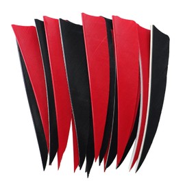 OBTOUTDOOR OUBOTER Pack of 60 Archery Arrow Feathers, 4 Inch Natural Feathers, Feathering, Right Wings, DIY for Bow Arrows (40 Red + 20 Black)