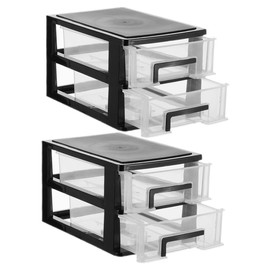 MAGICLULU 2pcs Office Storage Organizer Set Makeup Sundry Box Closet Pants Organiser Desk Organizing Box Plastic