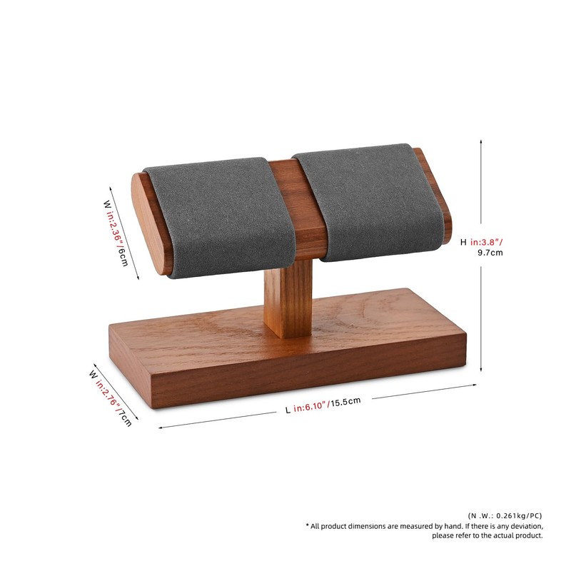 Papten SM21502 Wooden Watch Stand, For 2 Pieces, Luxury, Stylish,