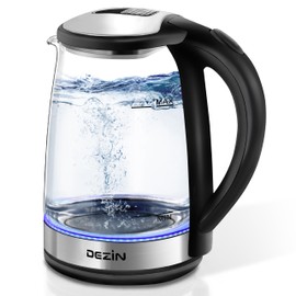 Dezin Electric Kettle, BPA-Free 2L Electric Water Heater, Glass Electric Tea Kettle, 304 Stainless Steel Hot Water Kettle Warmer with Fast Boil, Auto Shut-Off & Boil Dry Protection, for Coffee, Tea