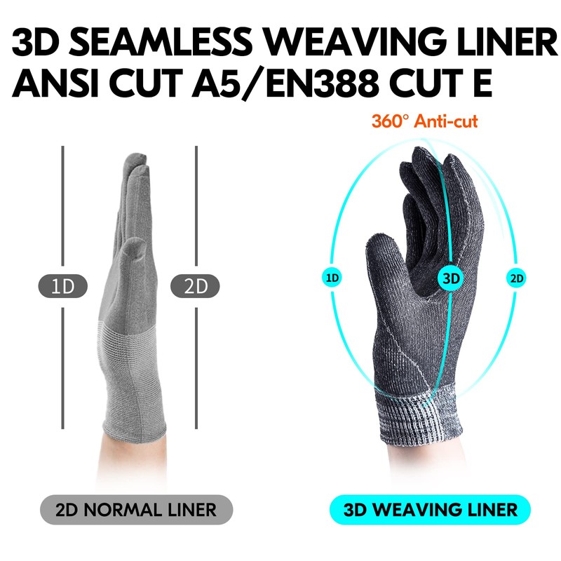 Vgo... Chainsaw Gloves 12-Layer on Both Hands Back, Anticuti Gloves