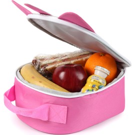 Arctic Zone Animal Shape Lunch Bag with 210g Ice Pack and 4 Piece Kids Sandwich Set - Unicorn, Pink