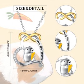 Flpruy Cute Animal Necklace 925 Sterling Silver Guinea Pig/Sea Otter Chain Cute Animal Jewellery Pendant Necklace for Women, Sterling Silver