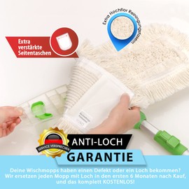 Mop cover mop set, microfibre – made in Germany – suitable for sealed floor coverings such as laminate, floorboards, tiles, oils, parquet - floor mop replacement cover