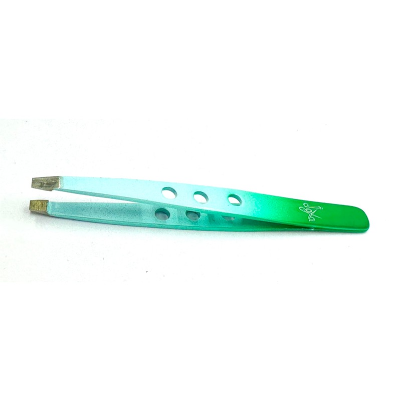 Präzisions-Pinzette, 9,5 cm, Metallic-Grün, Hochpräzise, aus Solingenstahl
