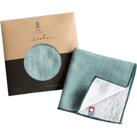 Imabari Towel Handkerchief, Imabari Iroha, Plain, 9.8 x 9.8 in. (25 x 25 cm), Retirement, Celebration, Return Gift, Home Celebration, Gift, 100% Cotton, Gauze (Green)
