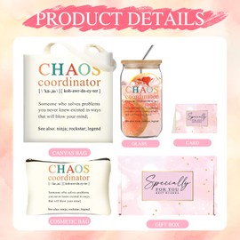 DHQH Chaos Coordinator Birthday Gifts, Thank You Gifts For Women, Cool Gifts for Coworkers Boss Employee Lady Nurse, Teacher Appreciation Gifts with Canvas Tote Bag