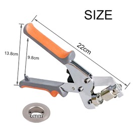 Yorkmills Eyelet Punch Kit Grommet Tool Manual Leather Puncher Handheld Hole Pliers Grommets Punching Press Machine with 500pcs Grommets of 1/4 inch (6mm), for Flags, Belts, Crafts, Poster